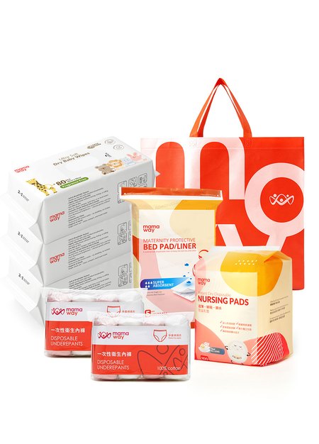 高腰款-媽咪貼心待產包5件組-白色1