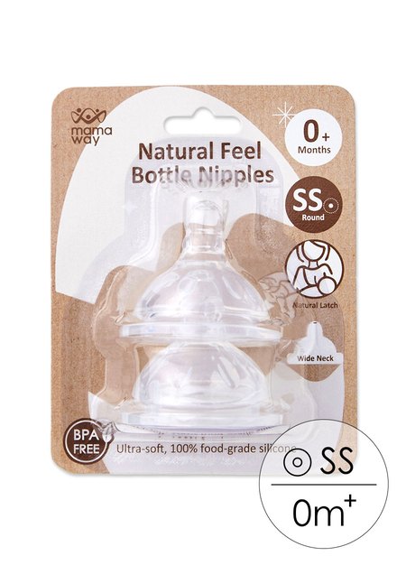 母乳實感防脹氣寬口奶嘴2入-SS1