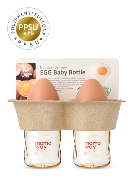 PPSU雞蛋奶瓶200ml (2入)-黃色1