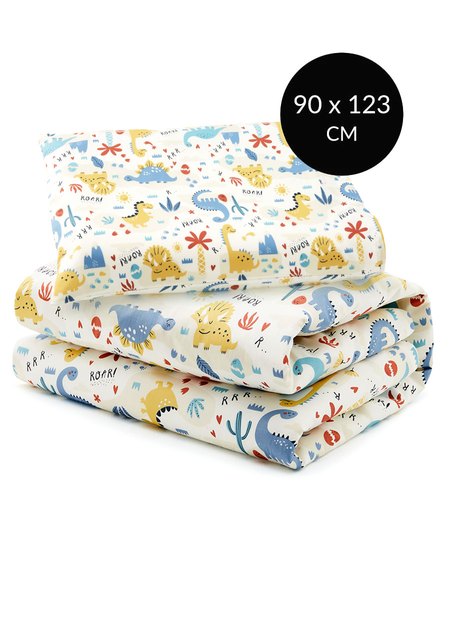 調溫抗菌安撫涼被(叢林恐龍)—睡袋組適用-藍色1