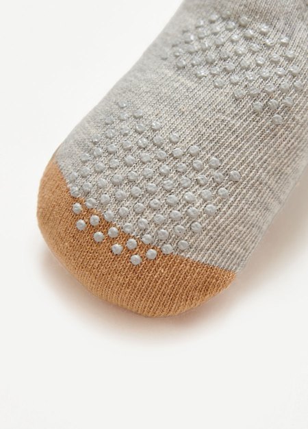 Quokka造型新生兒襪(3入)-淺灰5