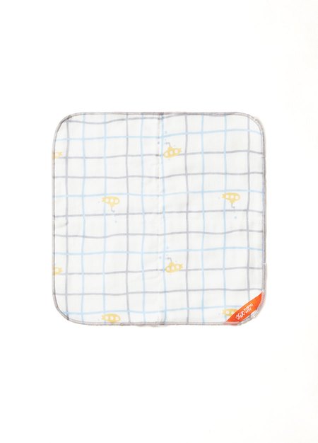 純棉6層紗口水巾(3入)-黃色4