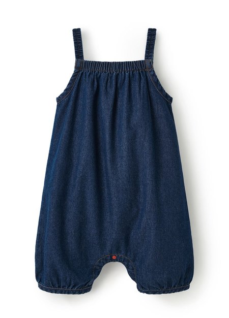 BABY牛仔連身吊帶褲-深藍1