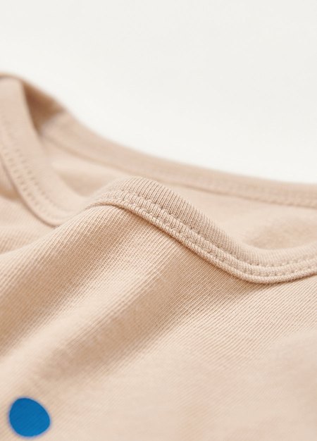 BABY Q彈棉質長袖包屁衣-工程車-卡其2