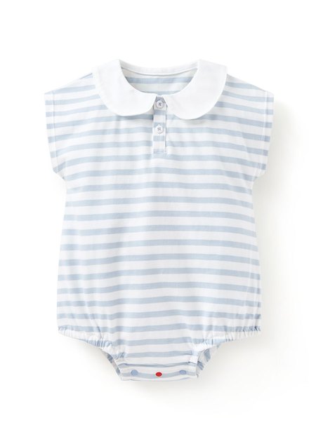 BABY翻領橫紋寬鬆包屁衣