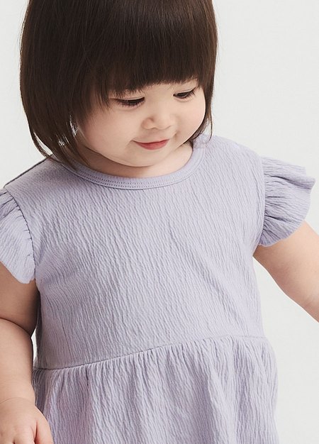 BABY荷葉邊澎澎包屁衣-淺紫2
