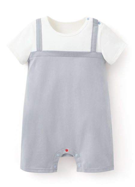 BABY假兩件吊帶連身包屁衣