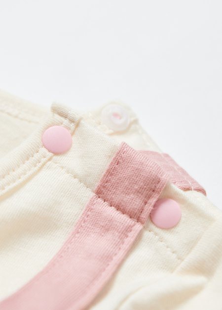 BABY假兩件吊帶連身包屁衣-淺粉2