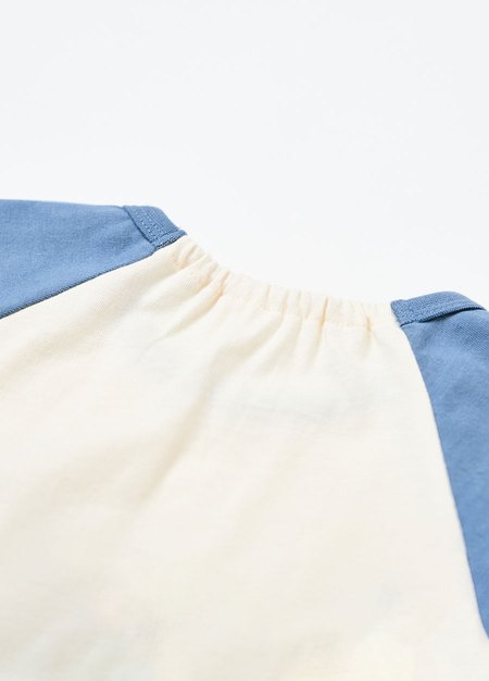 BABY 迪士尼棉質拉克蘭寬鬆包屁衣-史迪奇-藍色4