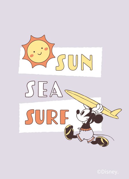 BABY迪士尼棉質連身包屁衣-夏日米奇-淺紫3