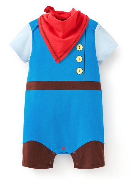 BABY迪士尼王子造型包屁衣(附領巾)-藍色1