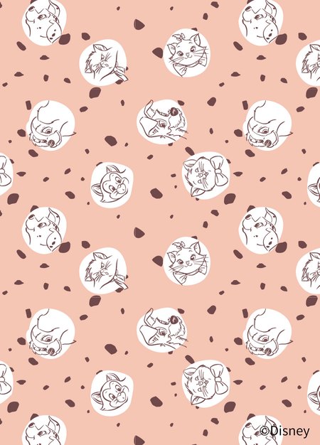 BABY迪士尼Q彈棉質長袖包屁衣-點點貓狗-粉橘4