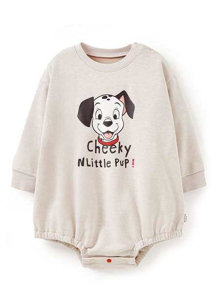 BABY迪士尼毛圈寬鬆包屁衣-101忠狗-米色1