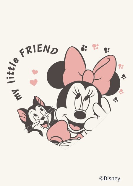 BABY迪士尼毛圈拉克蘭寬鬆包屁衣-米妮與貓-粉橘4