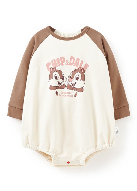 BABY迪士尼毛圈拉克蘭寬鬆包屁衣-奇奇蒂蒂-駝色1