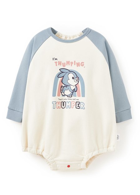 BABY迪士尼毛圈拉克蘭寬鬆包屁衣-桑普兔-灰藍1