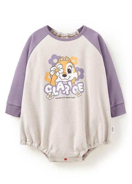 BABY迪士尼毛圈拉克蘭寬鬆包屁衣-奇奇蒂蒂-淺紫1