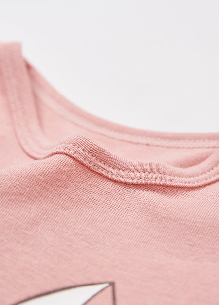 BABY迪士尼蓄熱保溫長袖連身衣-瑪麗貓-深粉2