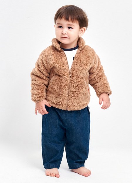 BABY刷毛外套-卡其3