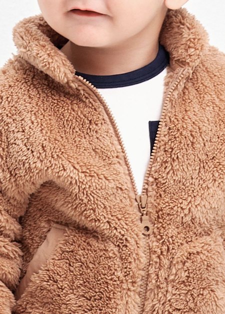 BABY刷毛外套-卡其2