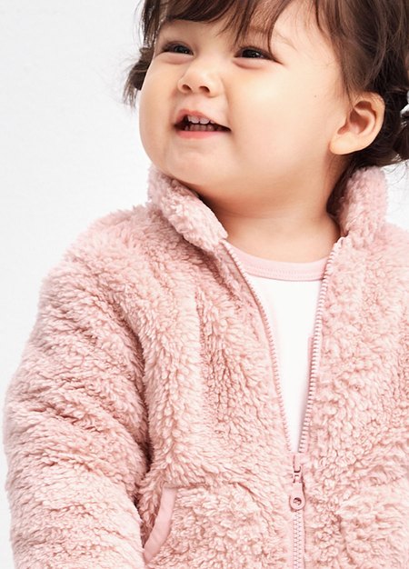 BABY刷毛外套-淺粉3