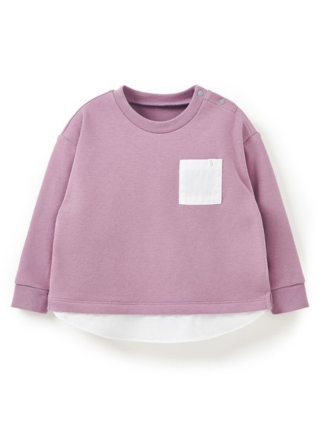 BABY假兩件寬鬆上衣-藕紫1