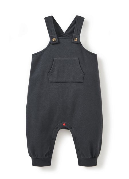 BABY棉質連身吊帶褲-深灰1