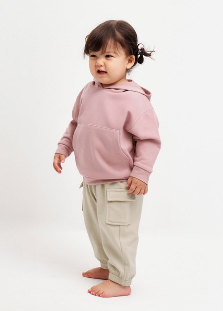 BABY棉質工作束口褲-米色4