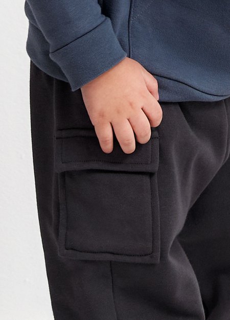 BABY棉質工作束口褲-深灰2