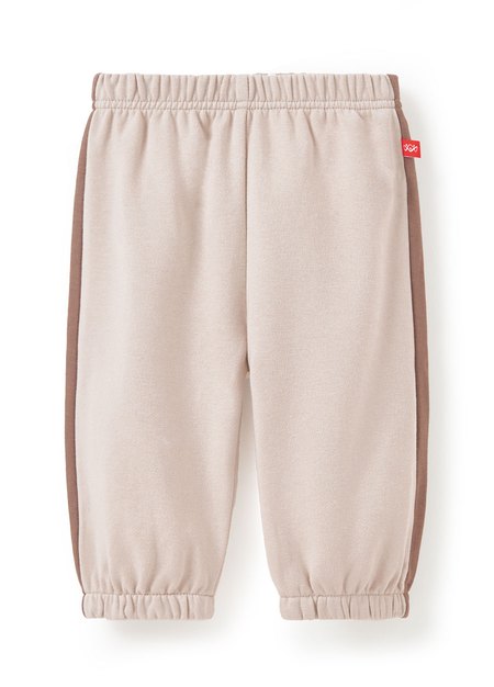 BABY撞色剪接束口褲-卡其1