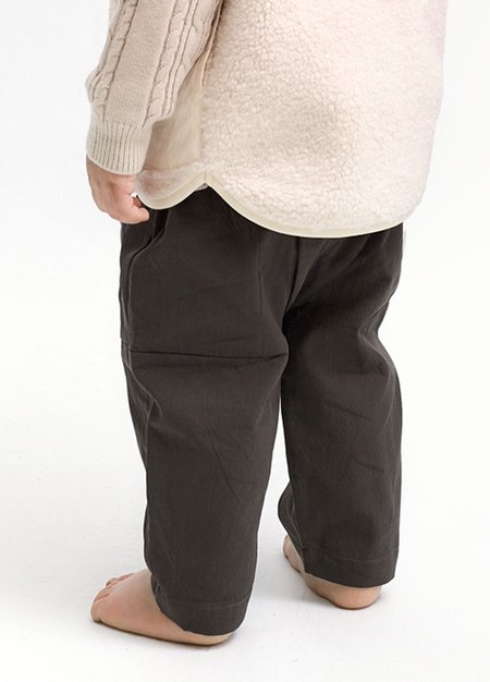 BABY剪接錐形褲-深灰2