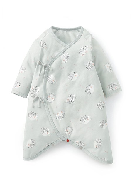 新生兒Q彈棉質蝴蝶衣-刺蝟寶寶-灰藍2