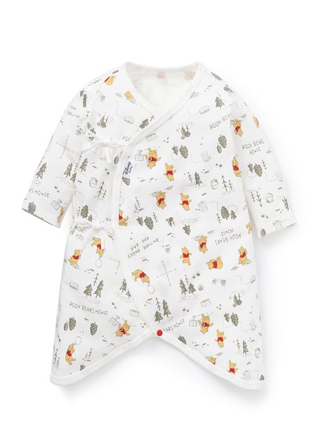 新生兒迪士尼Q彈棉質蝴蝶衣-森林維尼-白色2