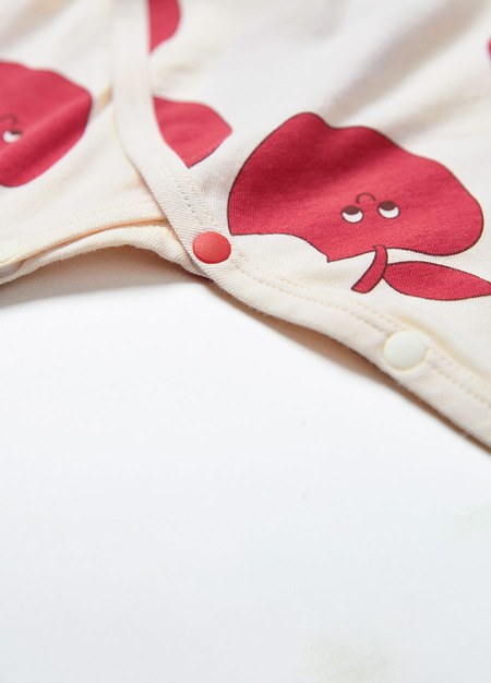 新生兒 Q彈棉質蝴蝶衣-蘋果-淺棕2