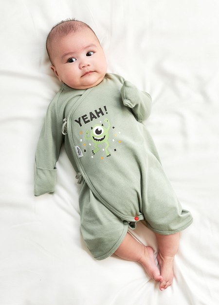 新生兒迪士尼蓄熱保溫蝴蝶衣-大眼仔-淺綠2