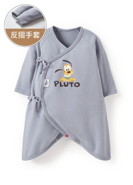 新生兒迪士尼蓄熱保溫蝴蝶衣-布魯托-灰藍1