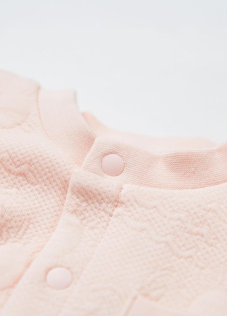 新生兒鋪棉長袖連身衣-淺粉3