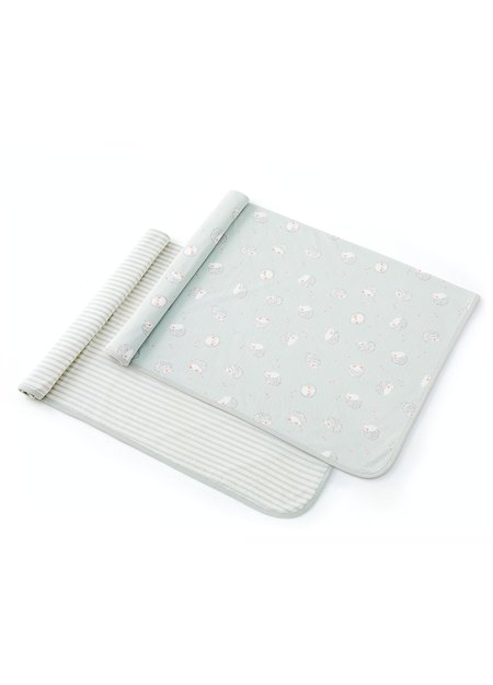 多用途大方巾刺蝟款(兩入)-灰藍1