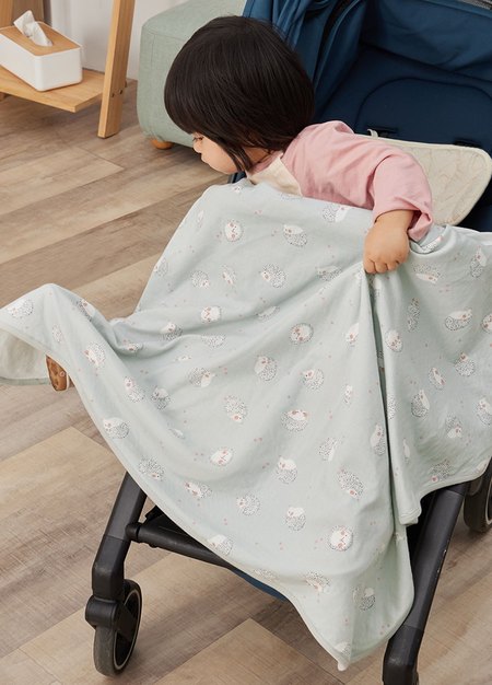 多用途大方巾刺蝟款(兩入)-灰藍4