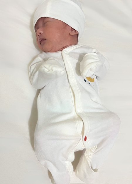 早產兒長袖連身衣(附帽子)-米色3