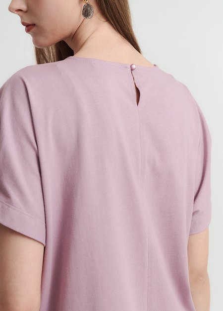 棉質假兩件孕哺上衣-藕紫4