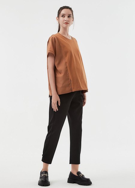 彈力修身錐形孕婦褲-黑色1