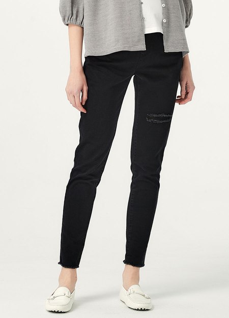 顯瘦割破牛仔孕婦褲