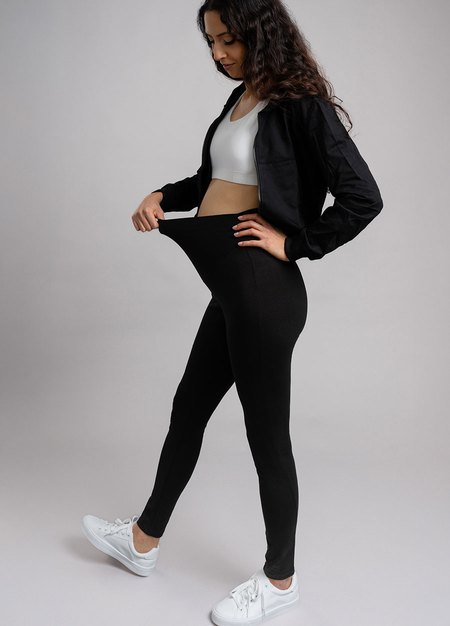 科技羊毛瑜珈孕婦褲-黑色2