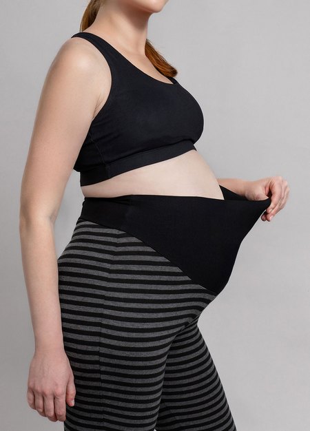 碳磨保暖瑜珈孕婦褲-灰色2