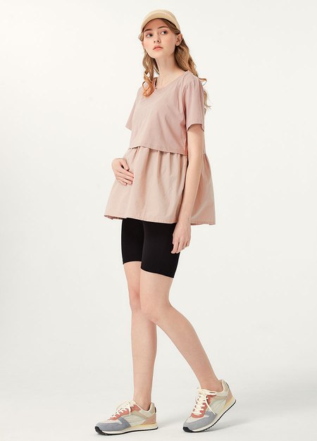 超彈舒適五分瑜珈孕婦褲-黑色4