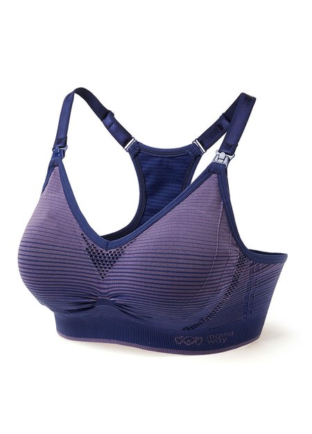 全機能抗菌運動哺乳內衣-酒紅/藕粉條5