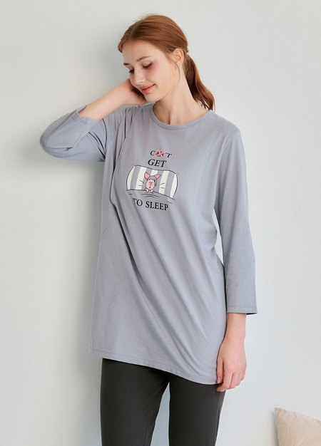 迪士尼維尼小豬孕哺居家服組-藍紫4