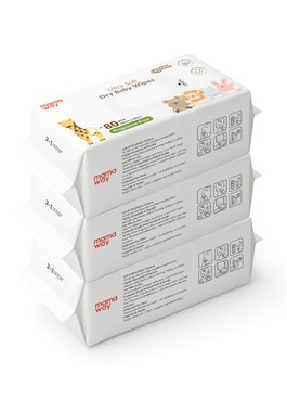 嬰兒超柔乾濕兩用巾 ( 80片×3包 ) - 白色