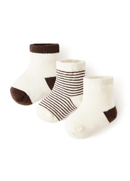百搭新生兒襪(3入) - 咖啡